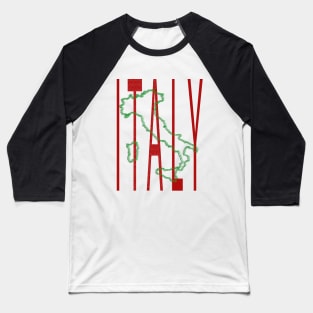 Italy Text And Map Baseball T-Shirt